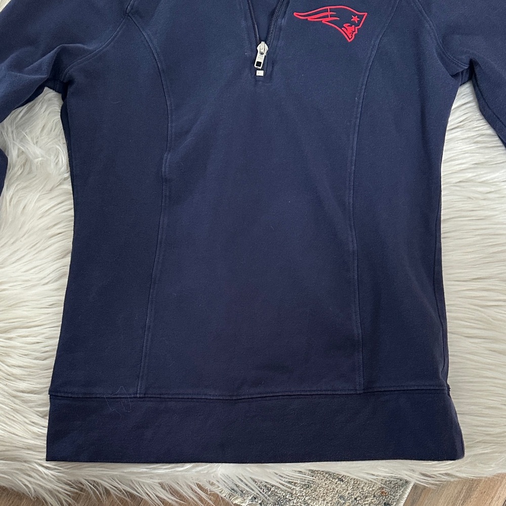 Pink NEW ENGLAND PATRIOTS Quarter-Zip Sweatshirt - Picture 4 of 7